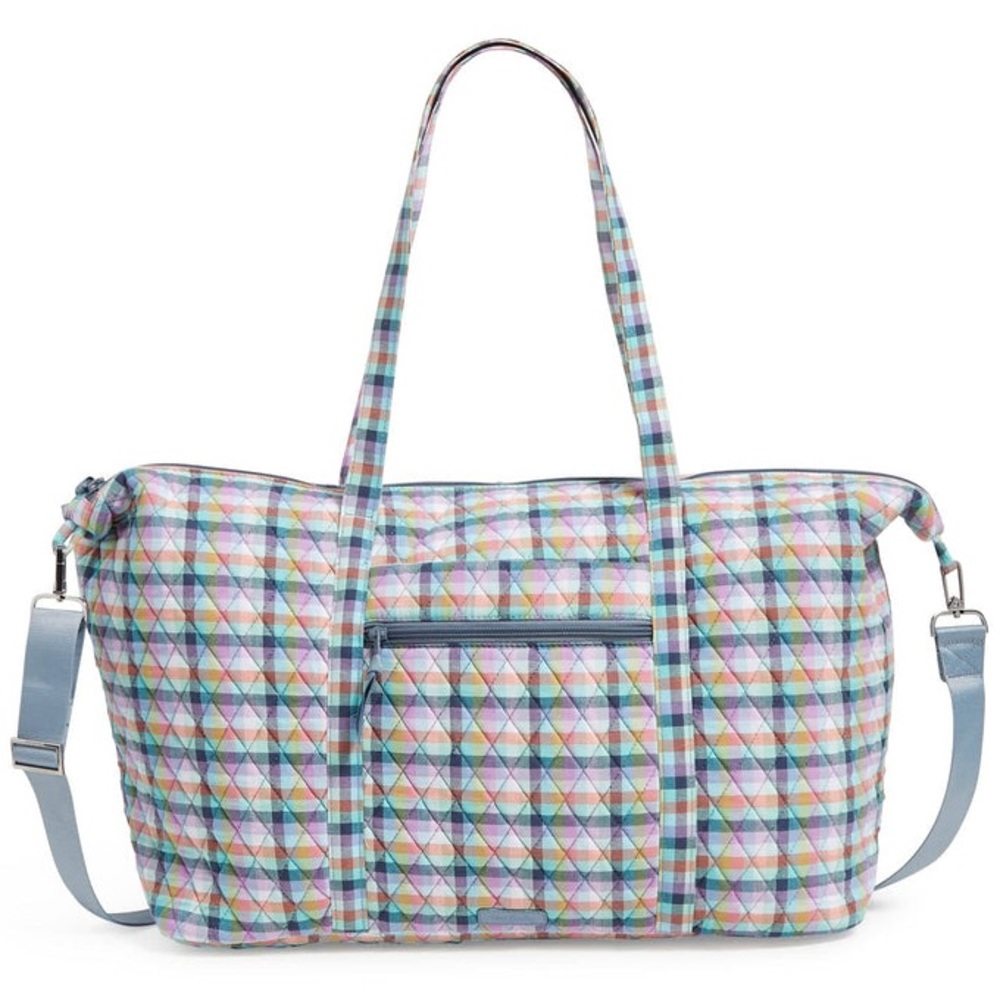 Vera Bradley Gingham Plaid Deluxe Travel Tote Bag